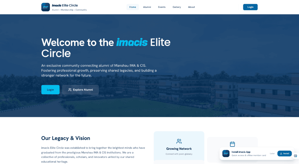 imacis Elite Circle — Alumni Management Portal